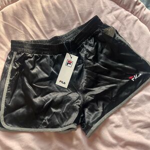 Fila Women's Black and Gray Athletic Shorts